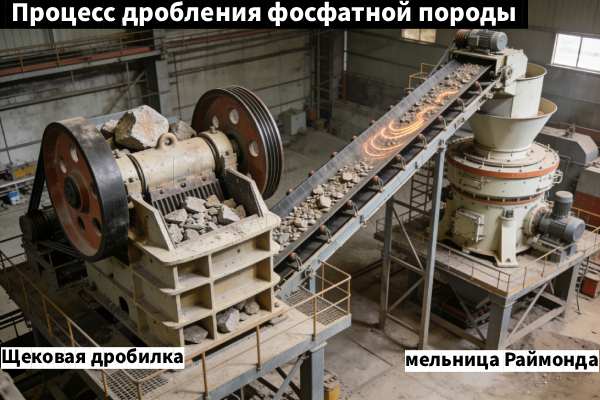 Процесс-дробления-фосфатной-породы